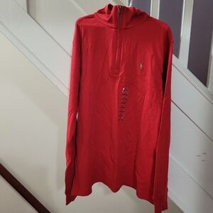 NWT Polo Ralph Lauren Boys Red 1/4-Zip Pullover Shirt